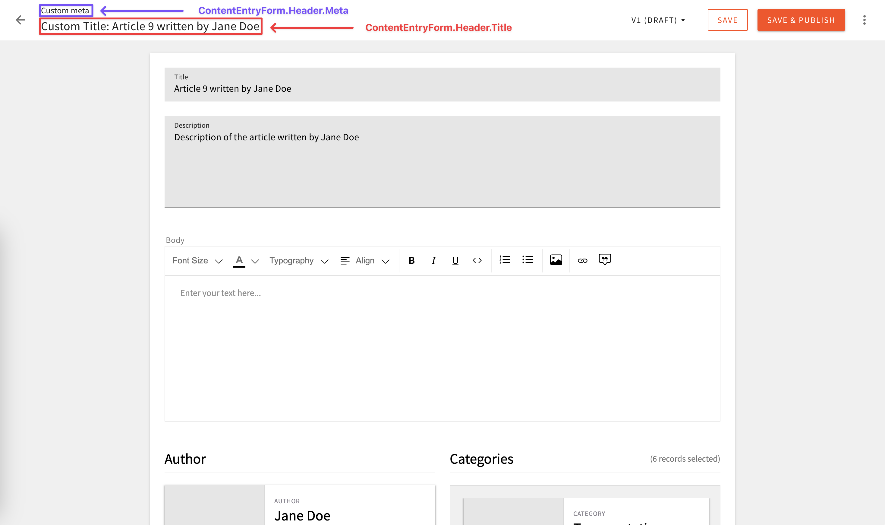 Custom Meta and Title Elements